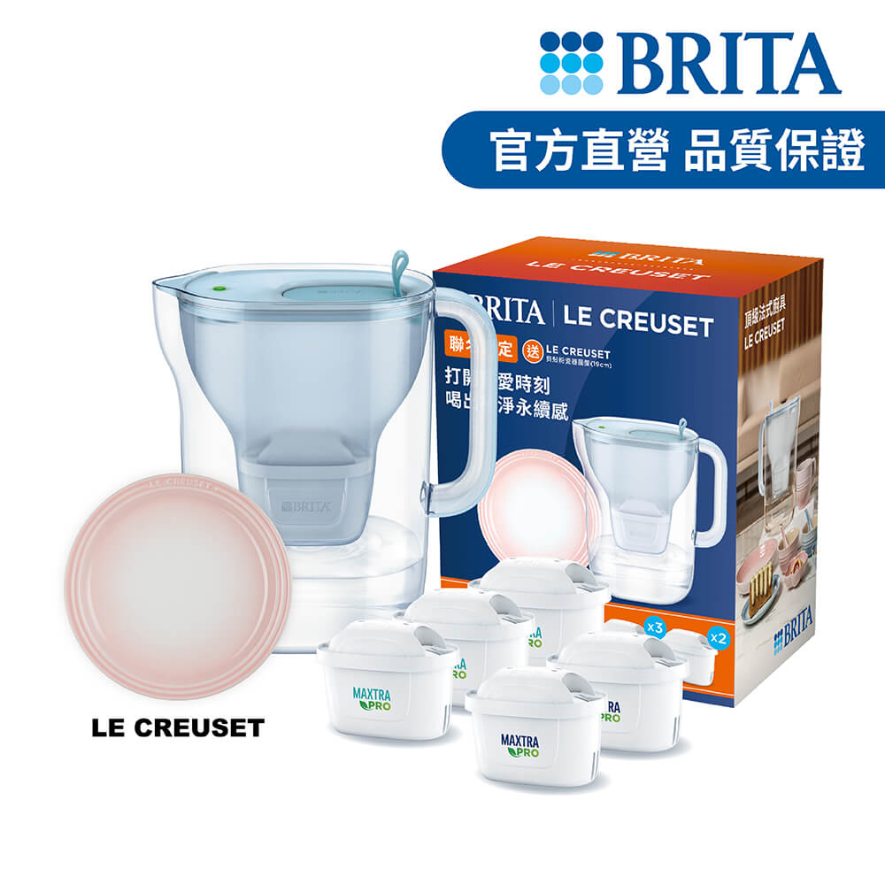BRITA【官方直營】永續純淨濾水壺5芯餐盤組